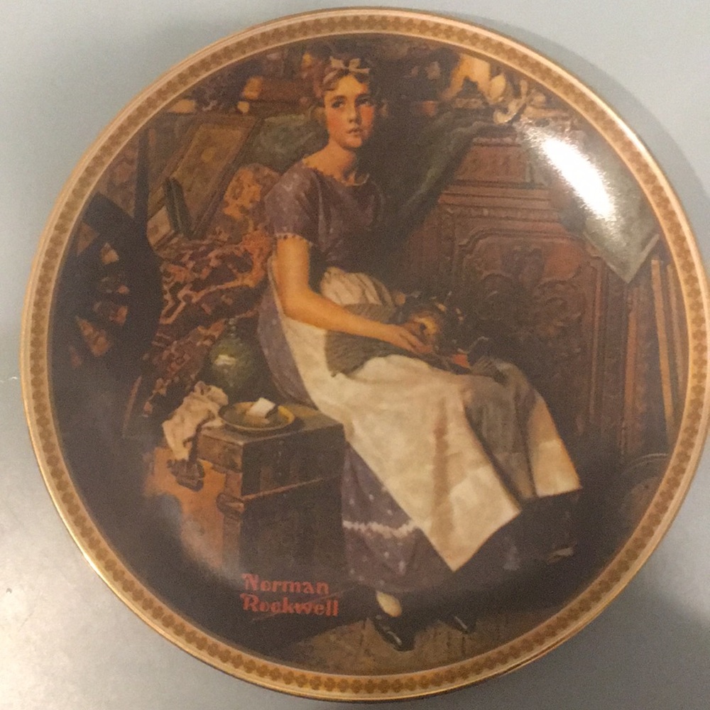 “Dreaming in the Attic” by Norman Rockwell plate